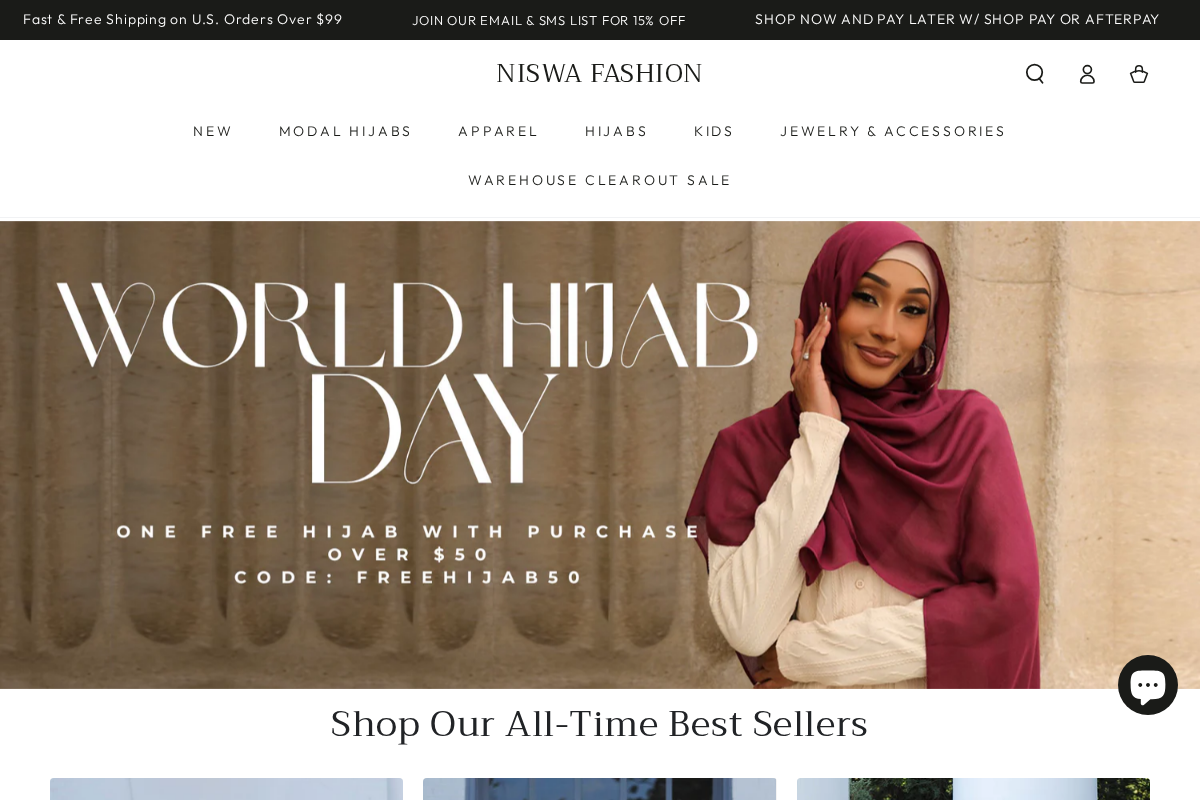 Niswa Fashion homepage screenshot