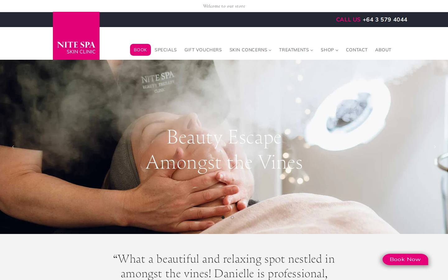 nitespa.net homepage screenshot