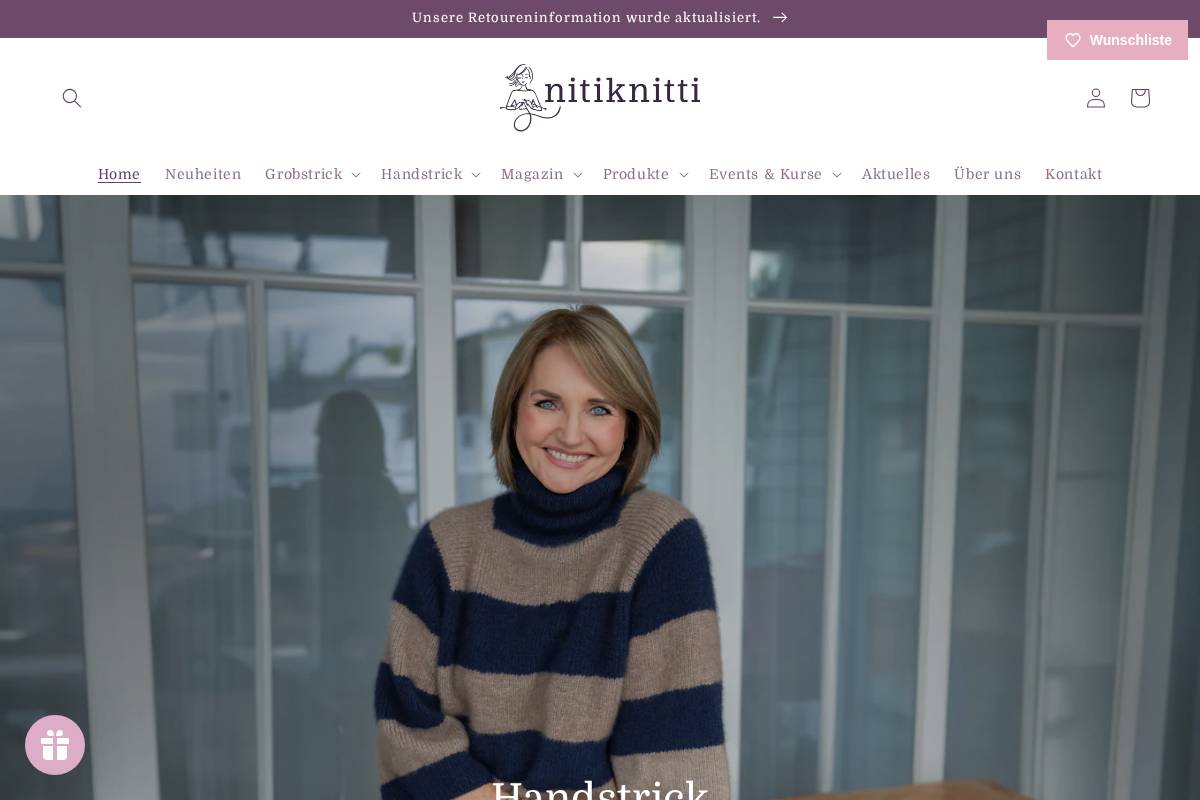 Nitiknitti Shop homepage screenshot