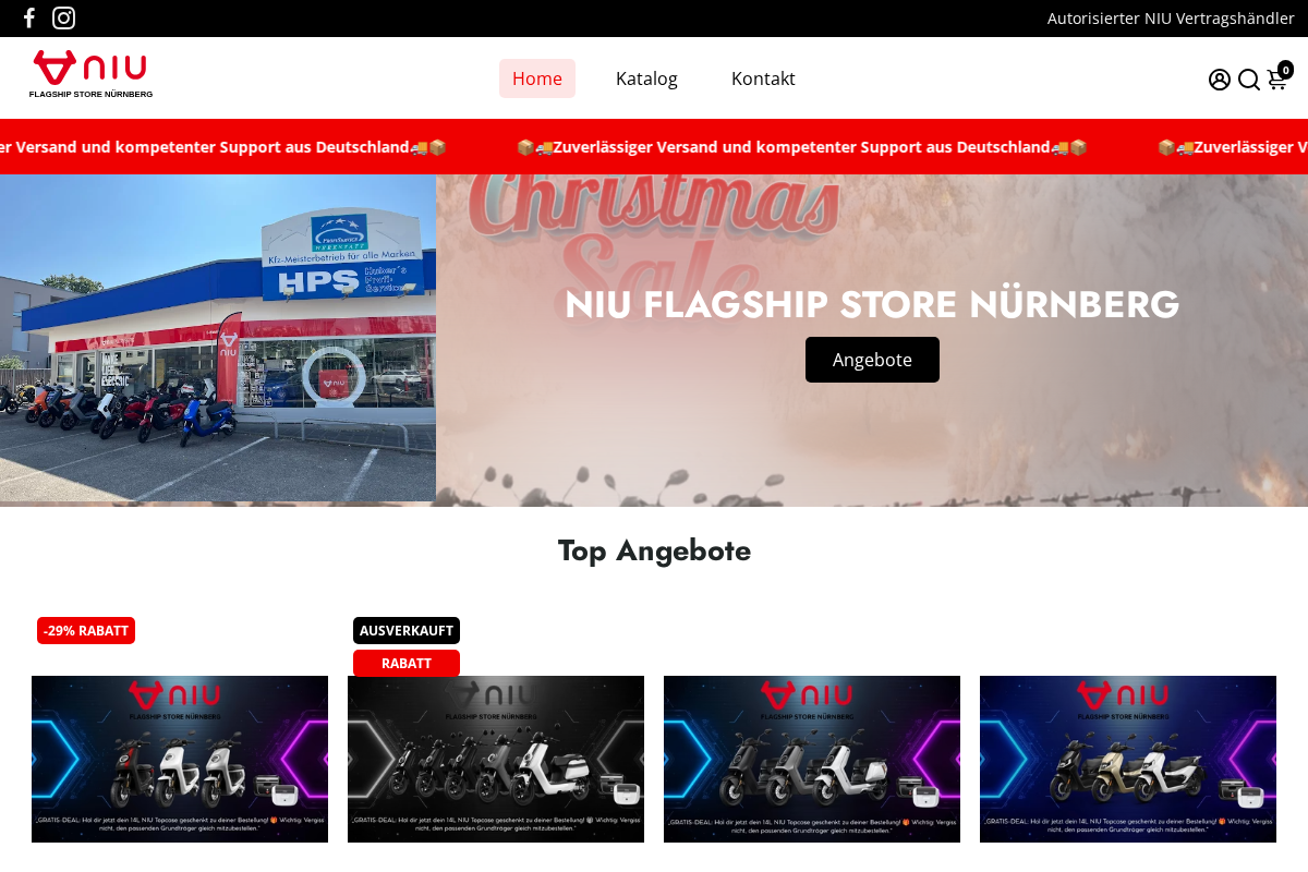 DER OFFIZIELLE NIU ELEKTRO ROLLER PREMIUM STORE – NIUStore-Shop Apple PayGoogle PayVisaMastercardMaestroPayPalKlarna homepage screenshot