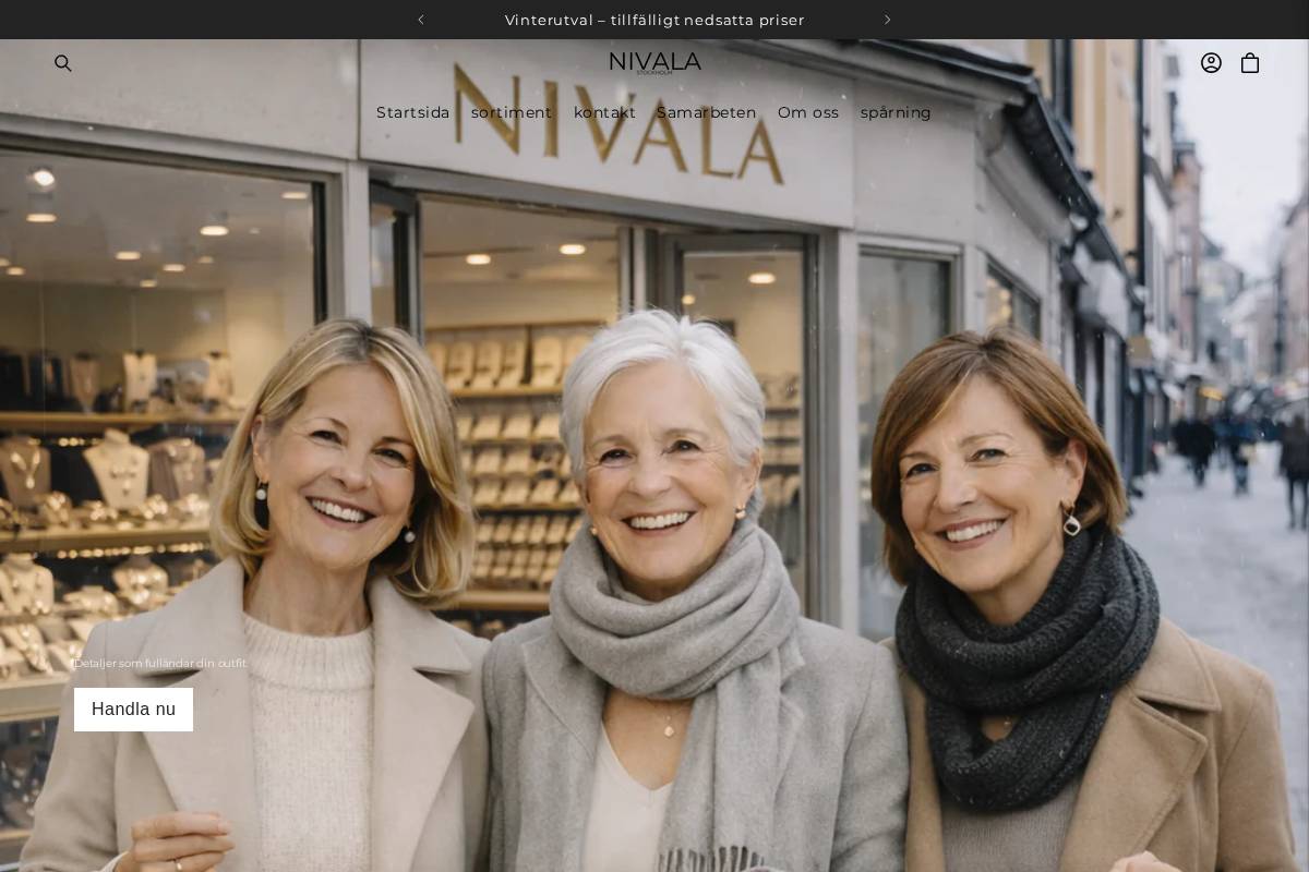 Nivala Stockholm homepage screenshot