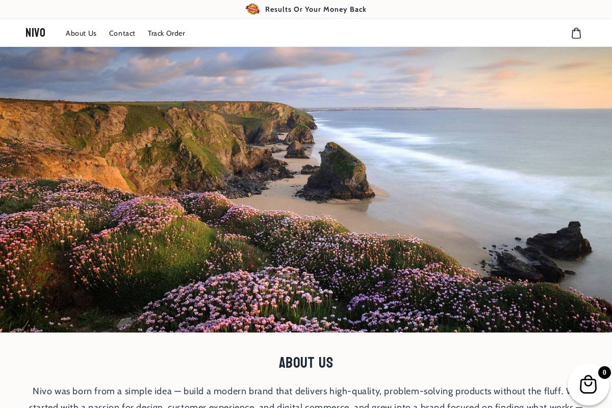 nivobrands.com homepage screenshot