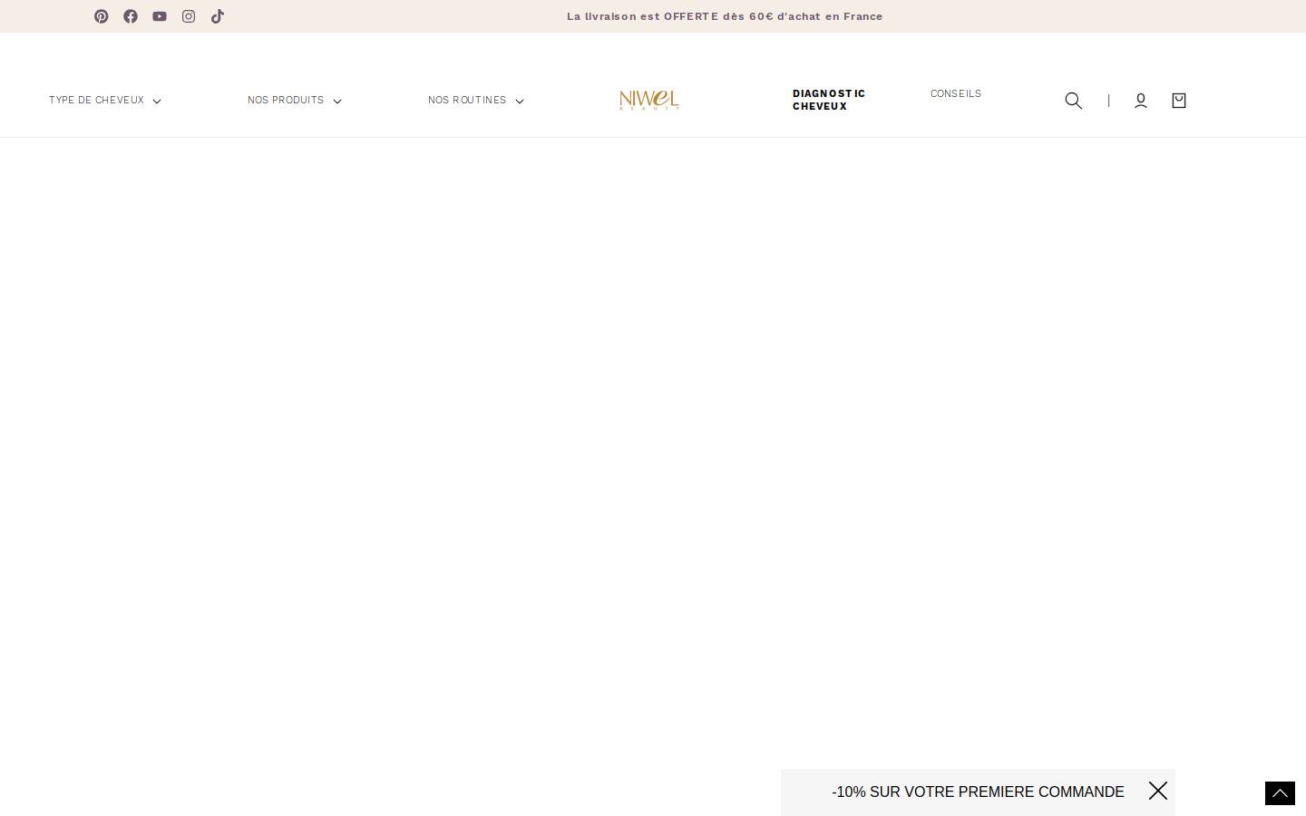Niwel Beauty homepage screenshot