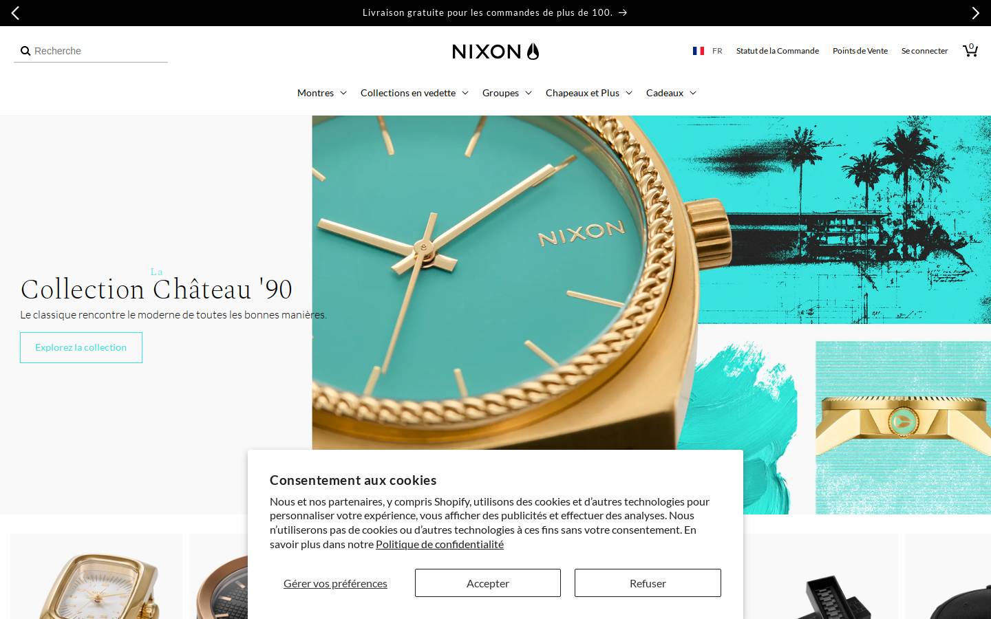 Nixon homepage screenshot
