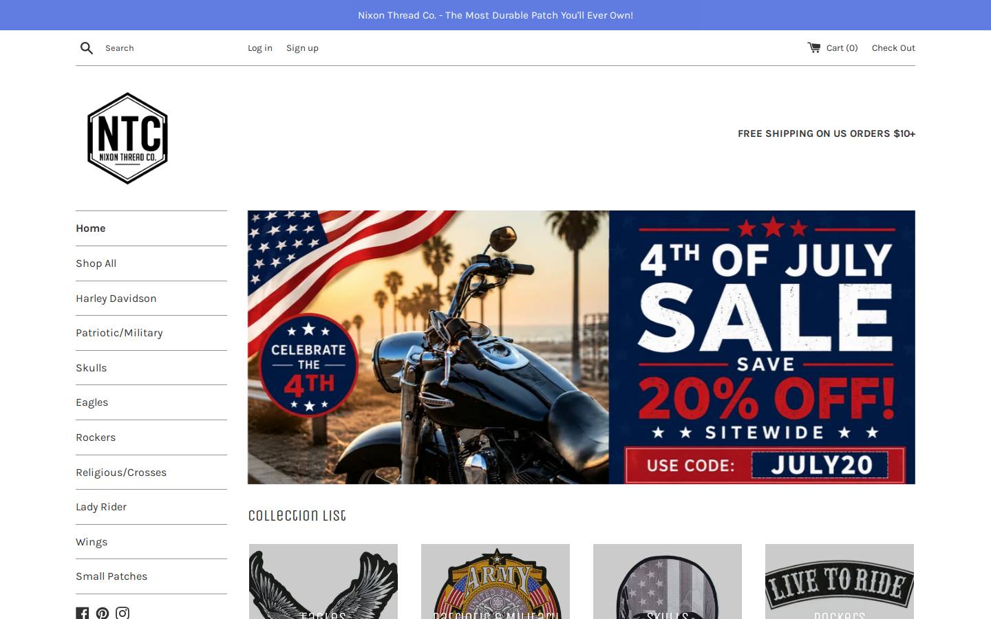 nixonthreadco.com homepage screenshot