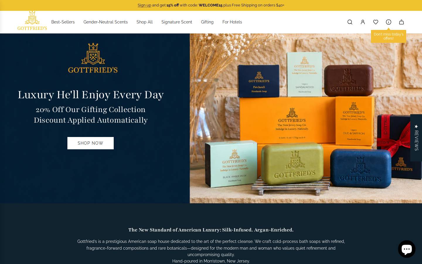 The New Jersey Soap Company (Gottfried's) homepage screenshot
