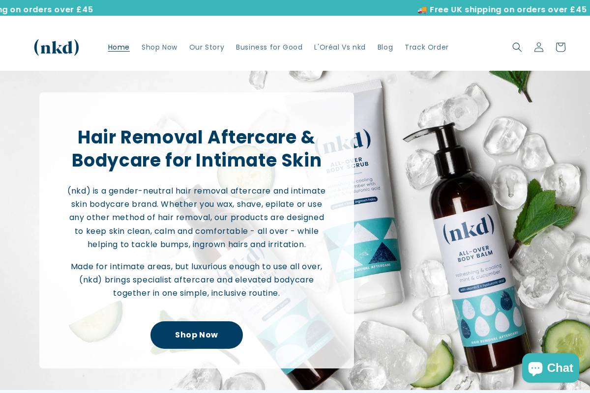 Nkdproducts homepage screenshot