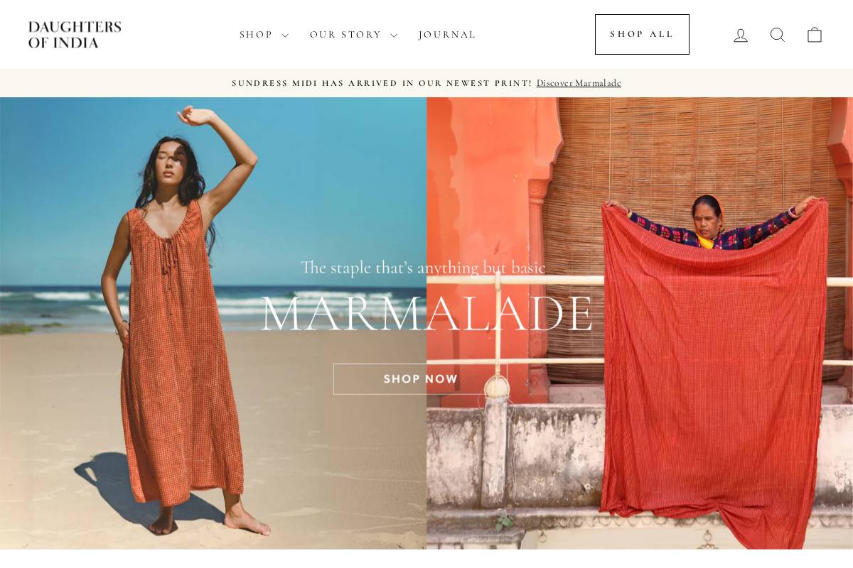 nl.daughtersofindia.net homepage screenshot