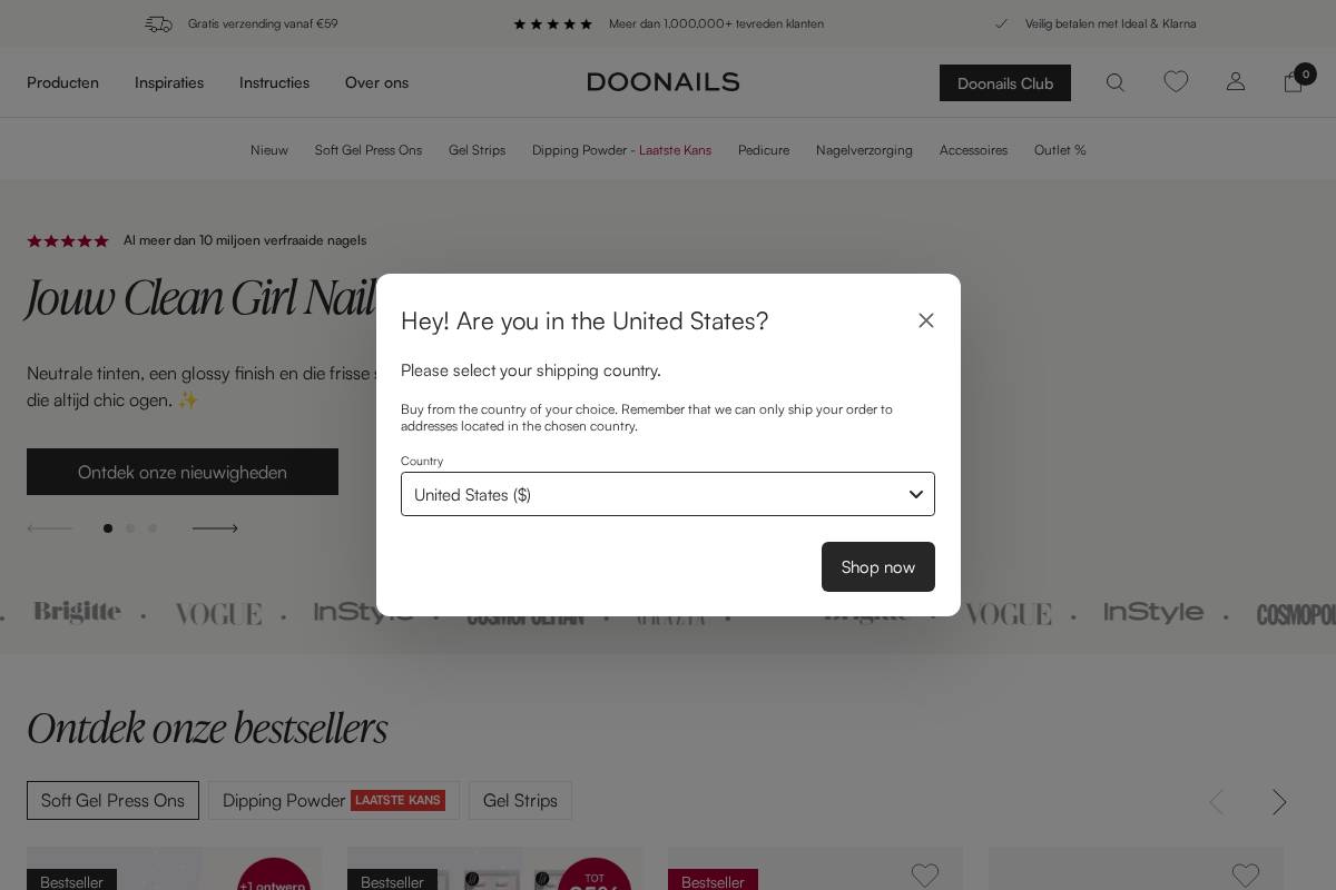 Nl Doonails homepage screenshot