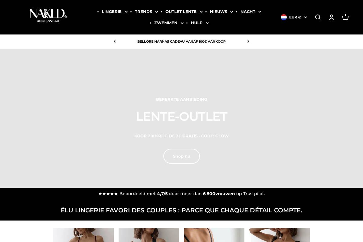 Nl Naked Underwear homepage screenshot