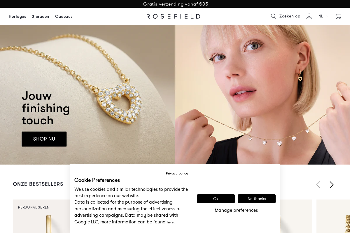 nl.rosefieldwatches.com homepage screenshot