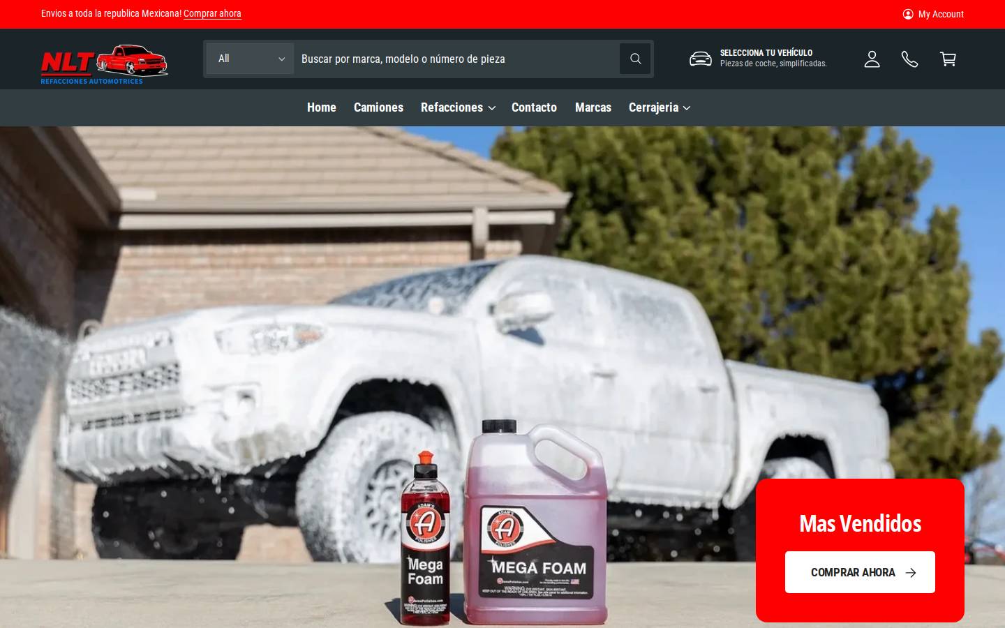 nltrefacciones.com homepage screenshot