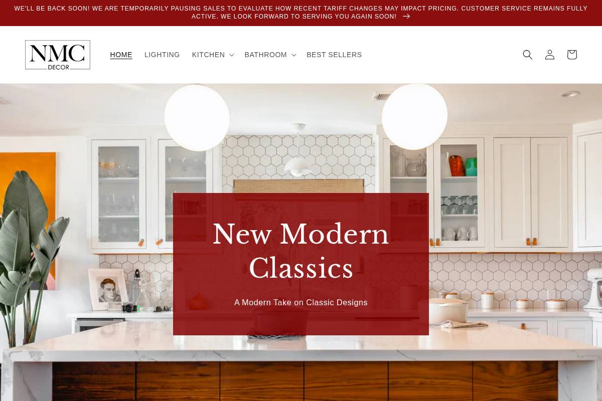 nmcdecor.com homepage screenshot