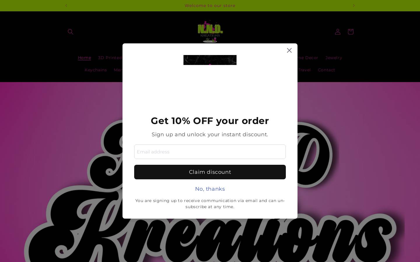 nndkreations.com homepage screenshot