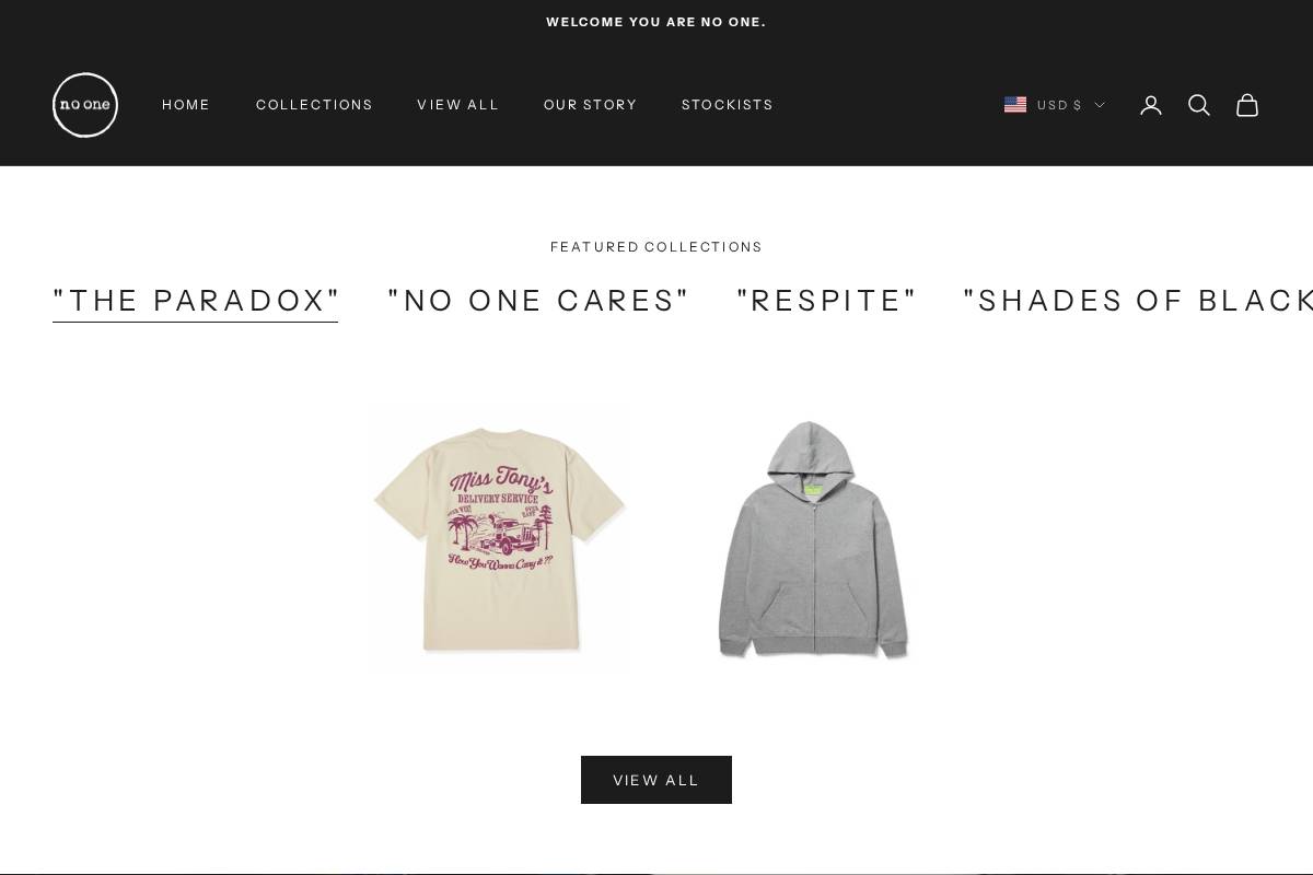 no-one.us homepage screenshot