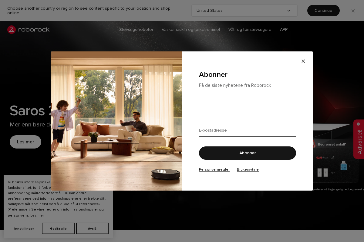 no.roborock.com homepage screenshot