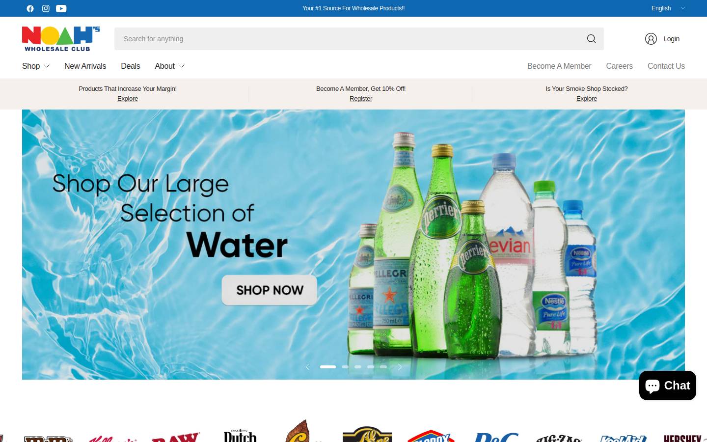 noahswholesale.com homepage screenshot