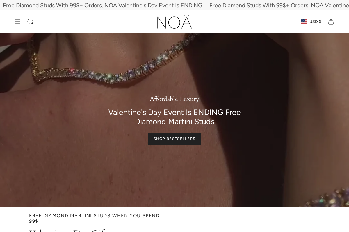NOA Jewels homepage screenshot