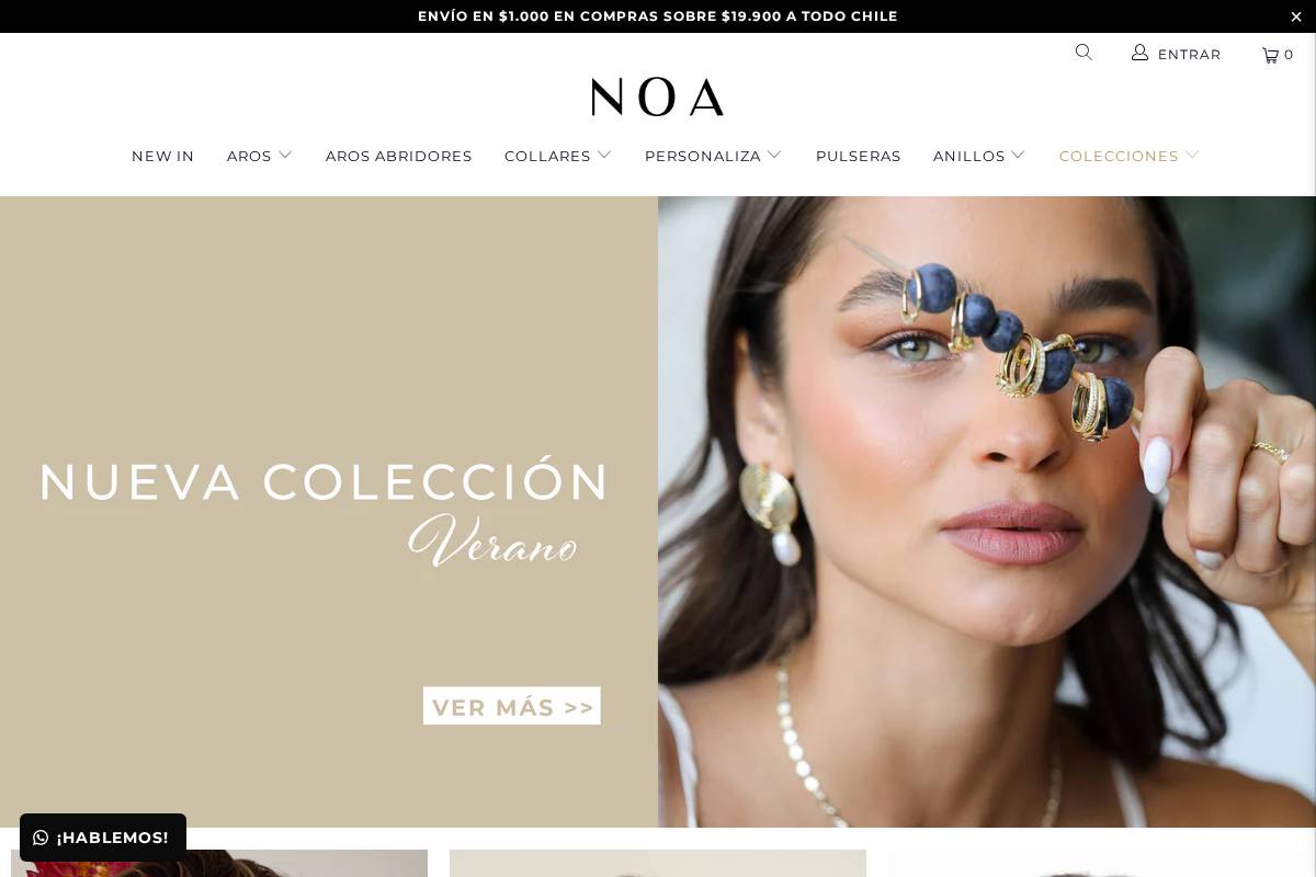 noajoyas.cl homepage screenshot