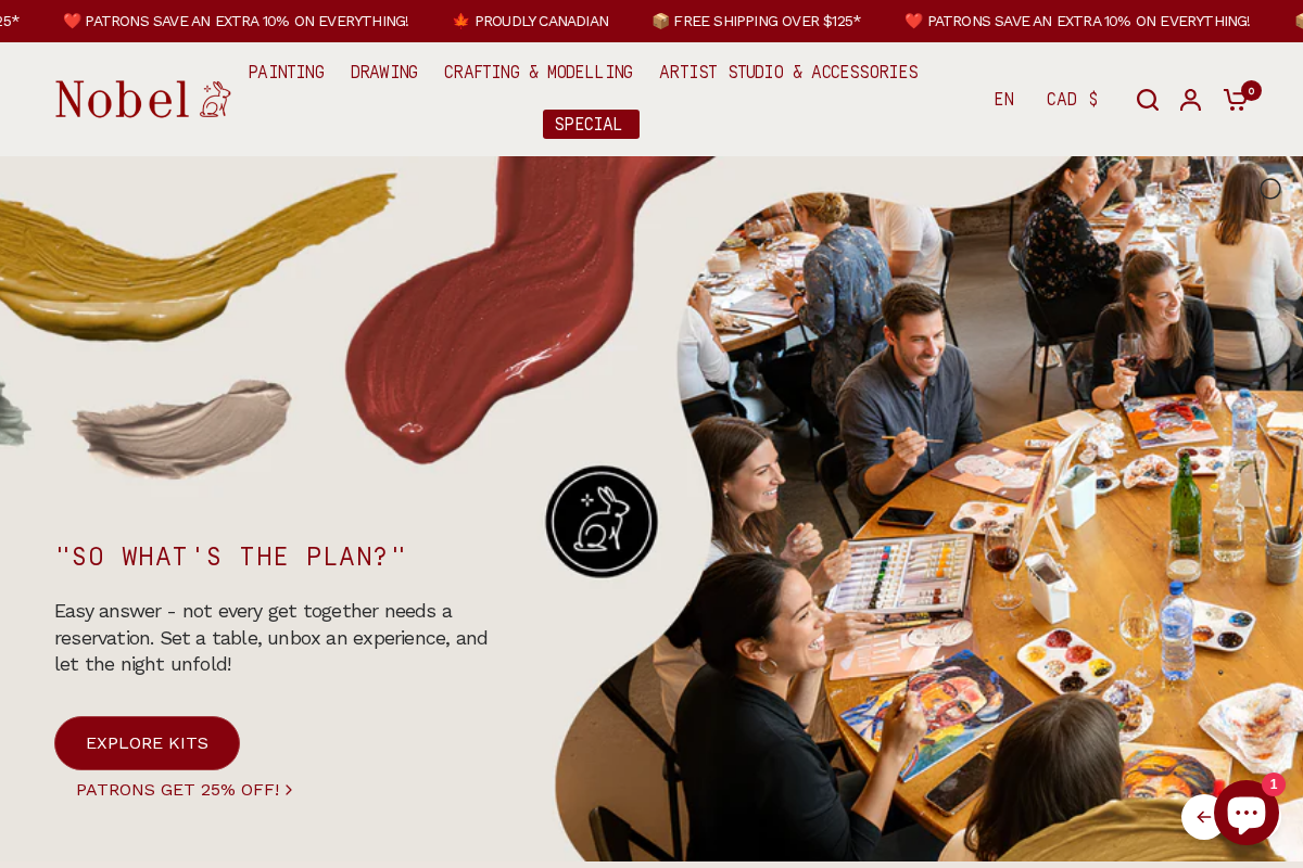 Nobel homepage screenshot