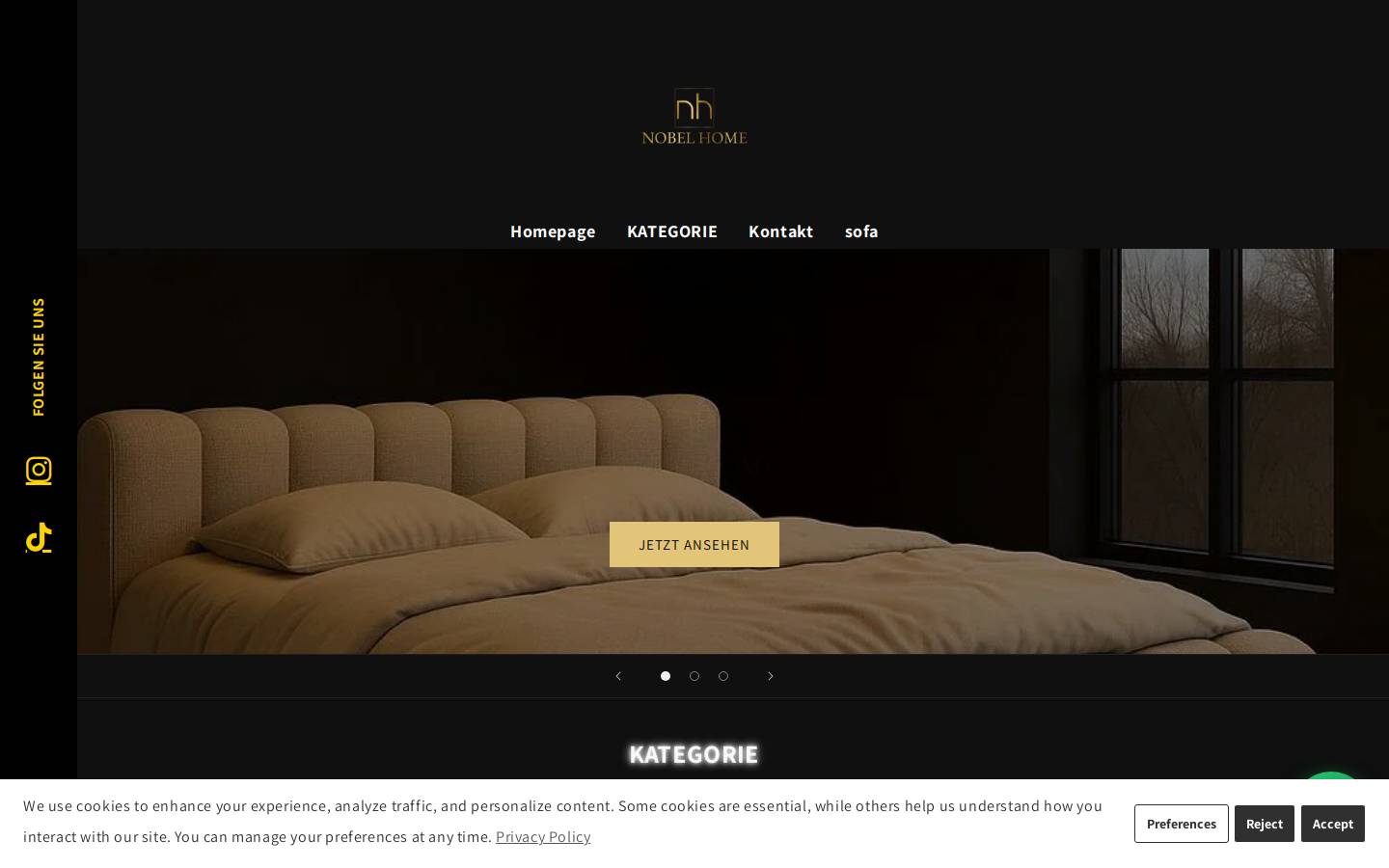 nobelhome.de homepage screenshot