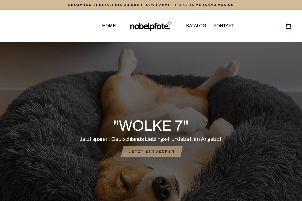 Nobelpfote homepage screenshot
