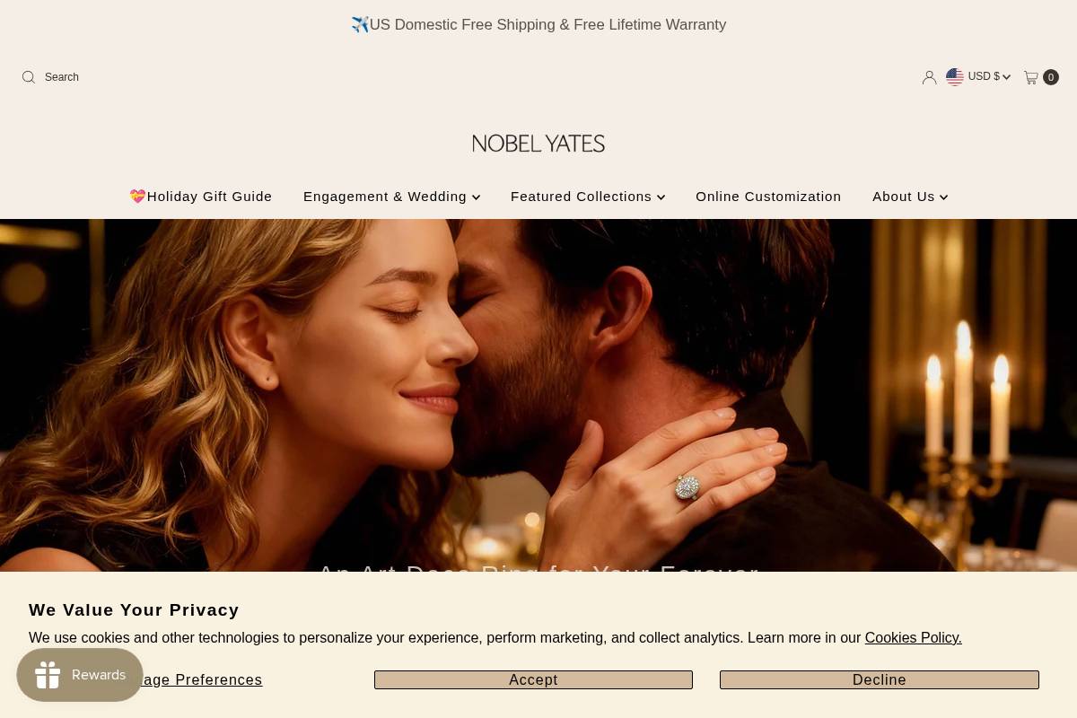 nobelyates.com homepage screenshot