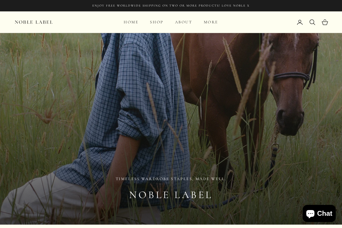 noble-label.com homepage screenshot