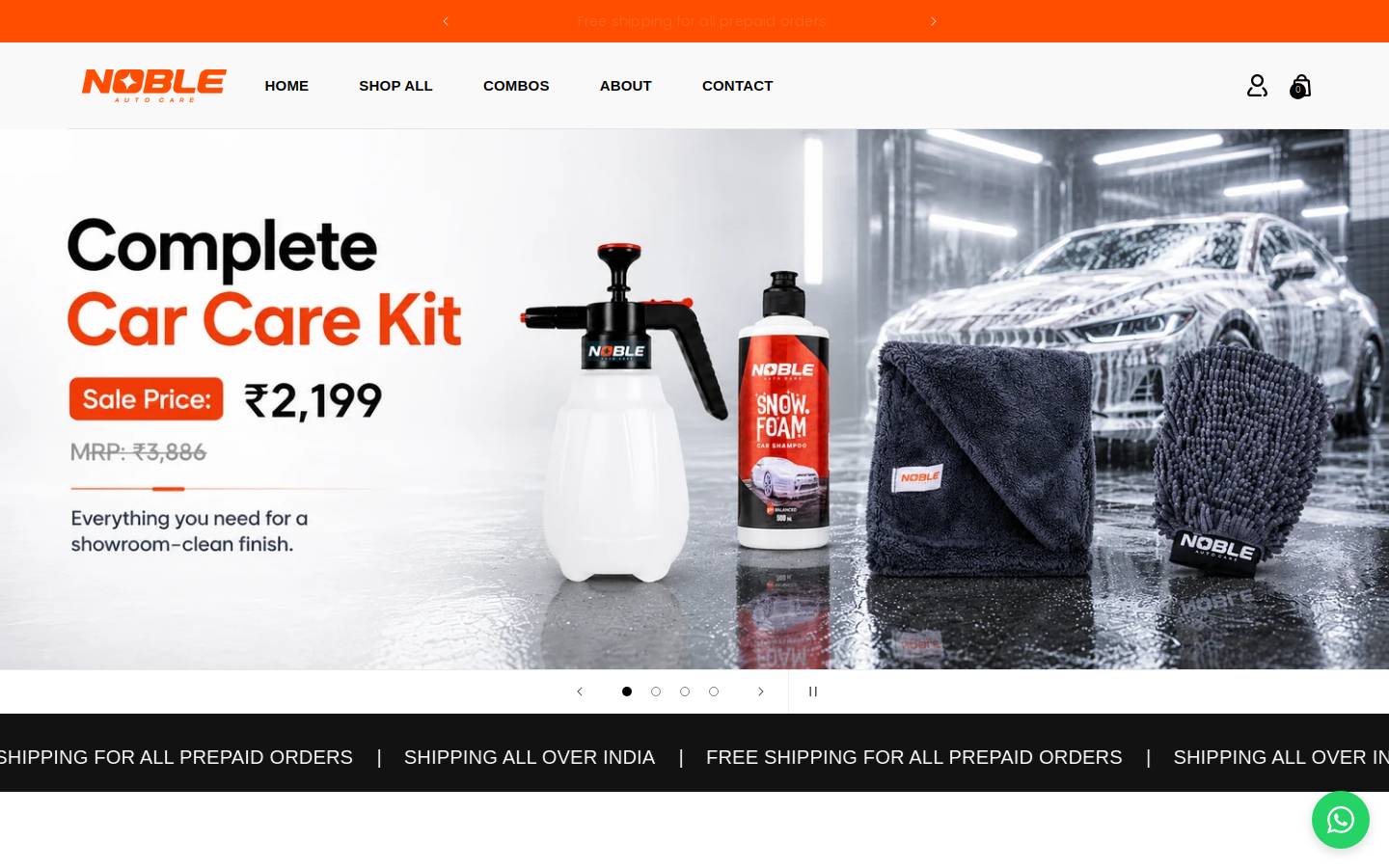 nobleautocare.in homepage screenshot