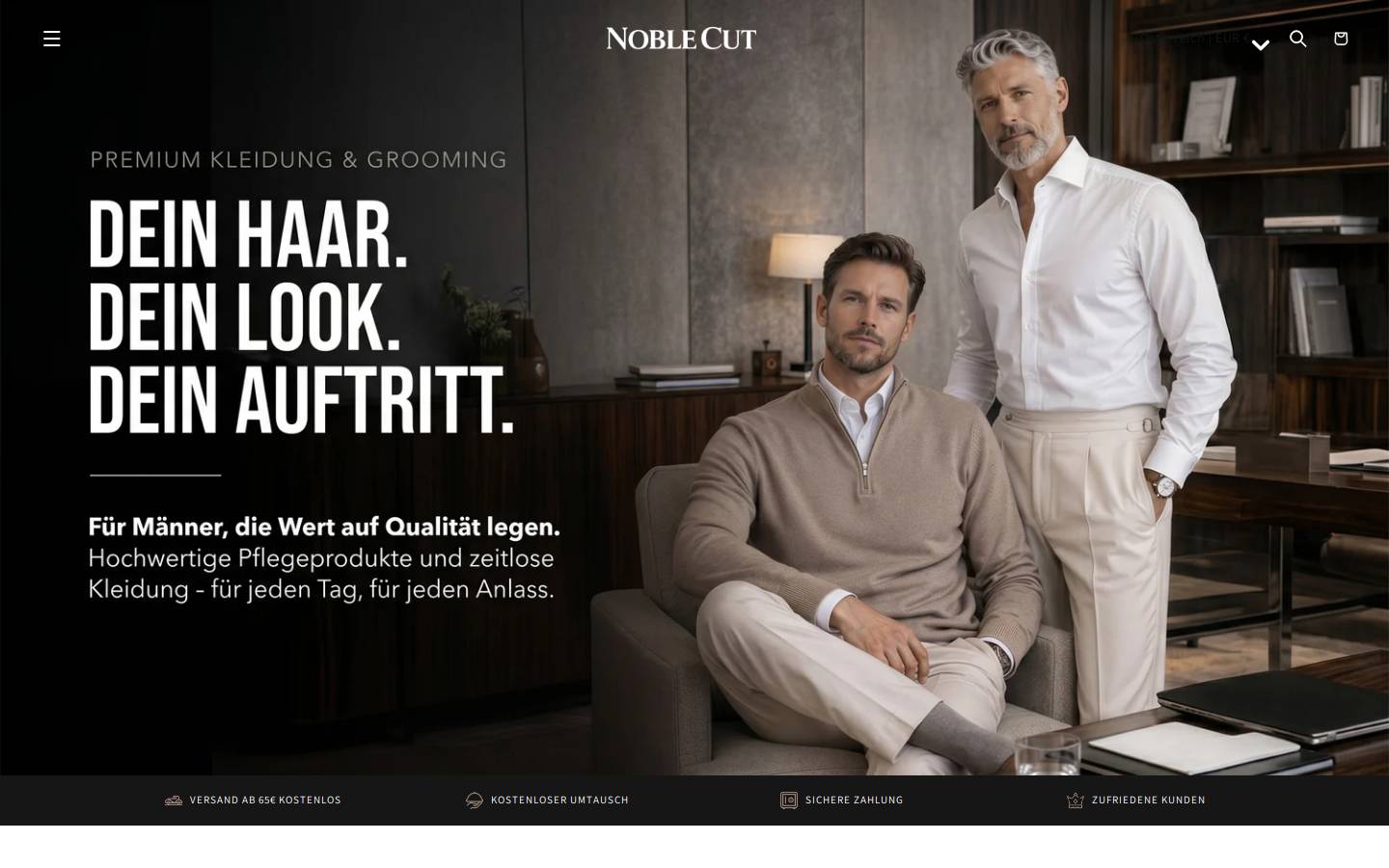 noblecut.store homepage screenshot