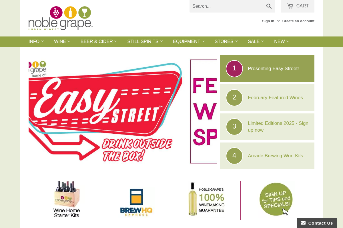 Noble Grape homepage screenshot