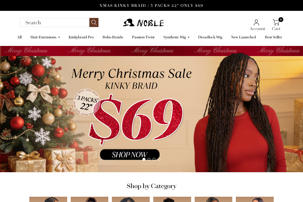 Noblehair homepage screenshot