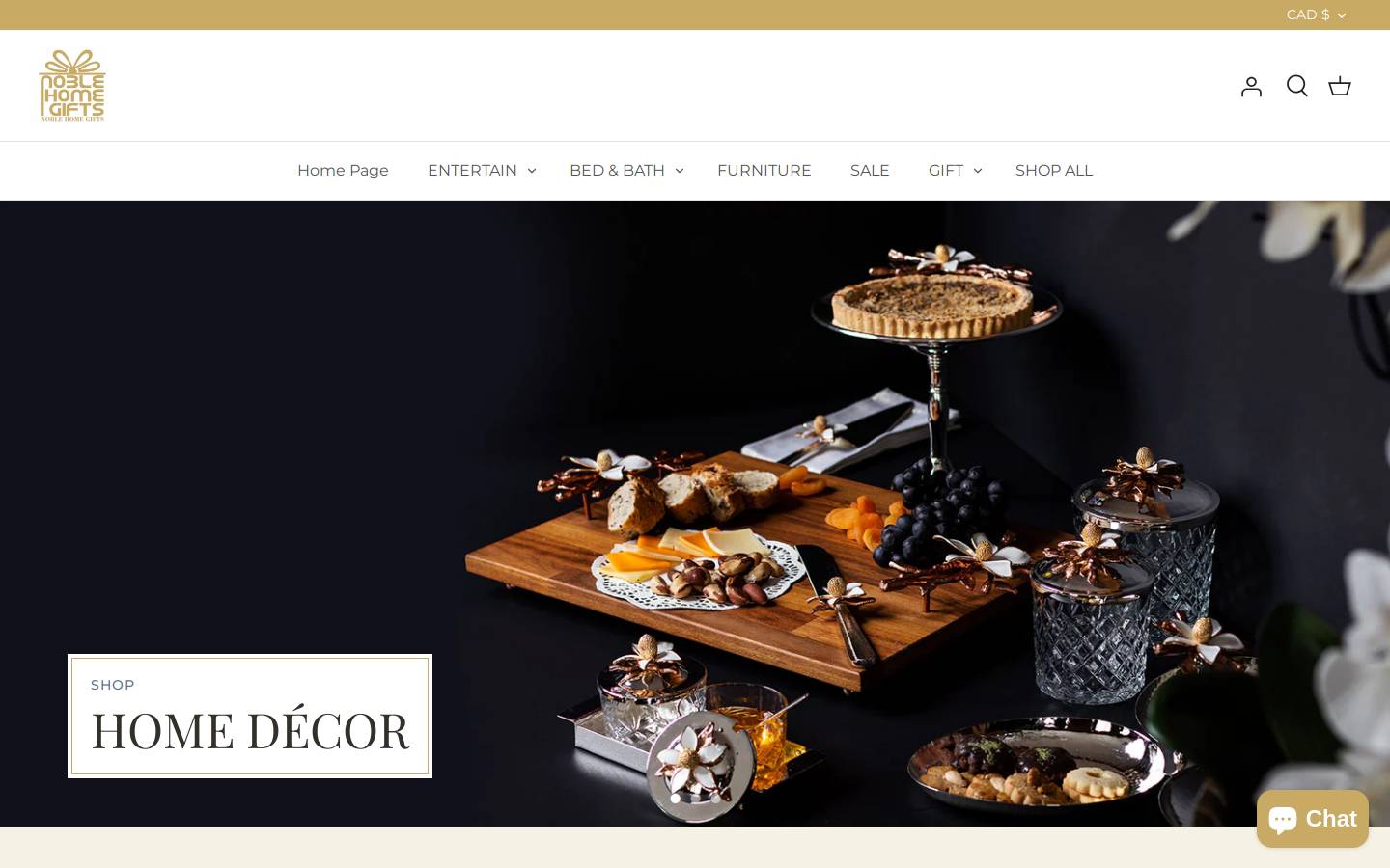 noblehomegifts.ca homepage screenshot