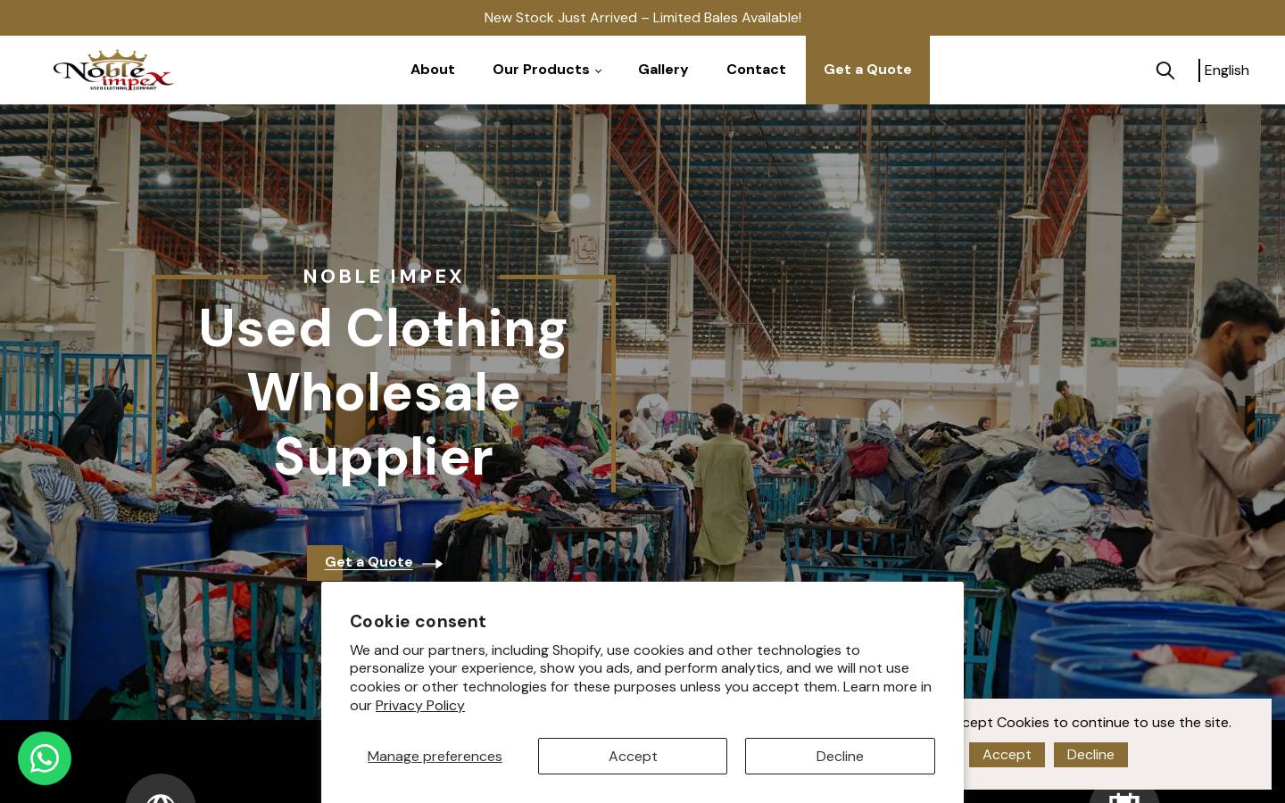 nobleimpex.com homepage screenshot
