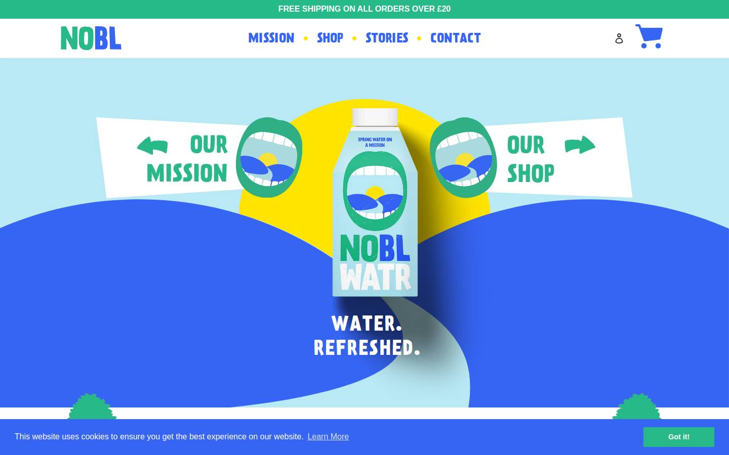 Nobl Thirst homepage screenshot