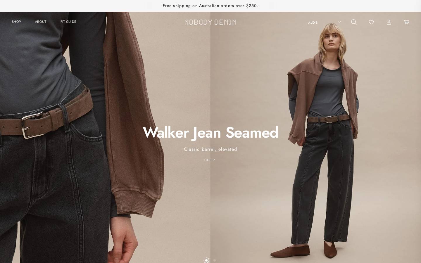 nobodydenim.com homepage screenshot