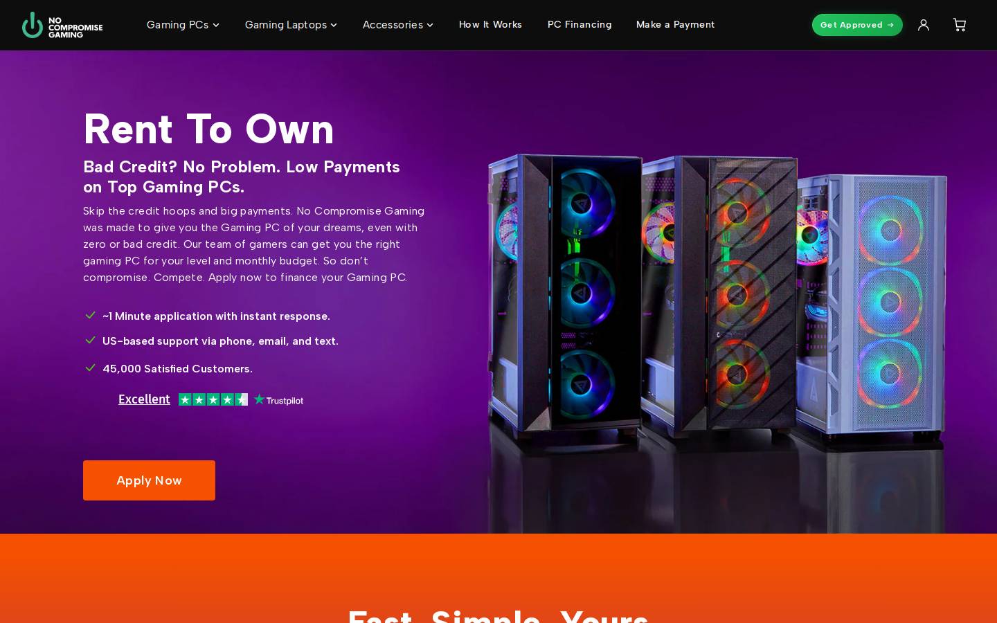 No Compromise Gaming homepage screenshot