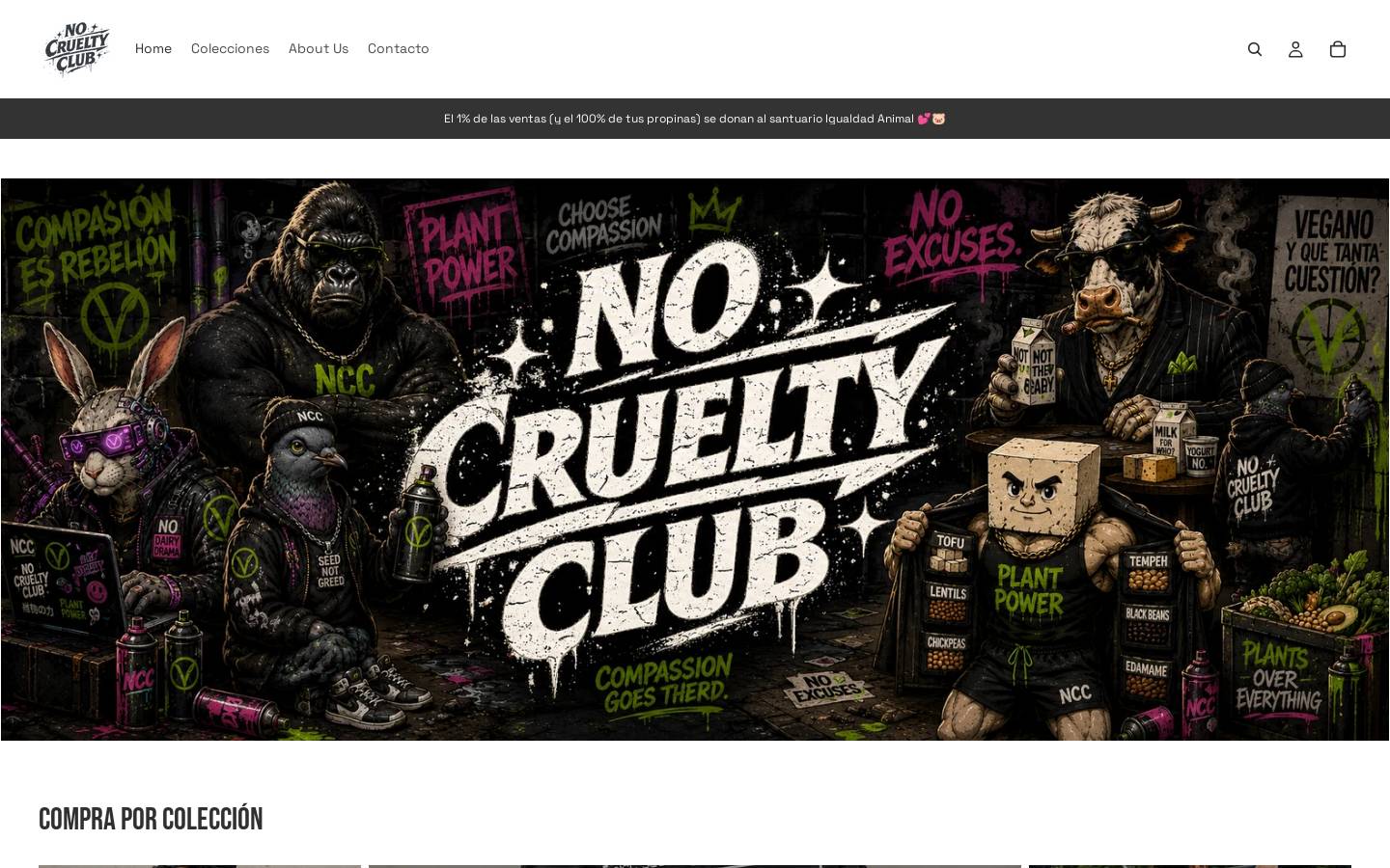 nocrueltyclub.com homepage screenshot
