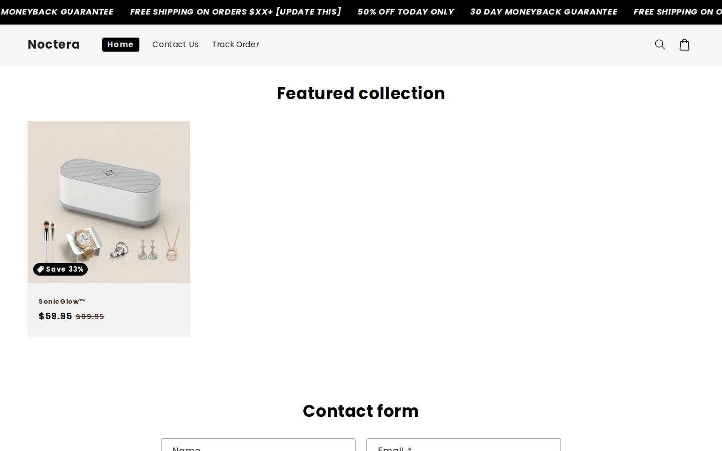 nocteraofficial.com homepage screenshot