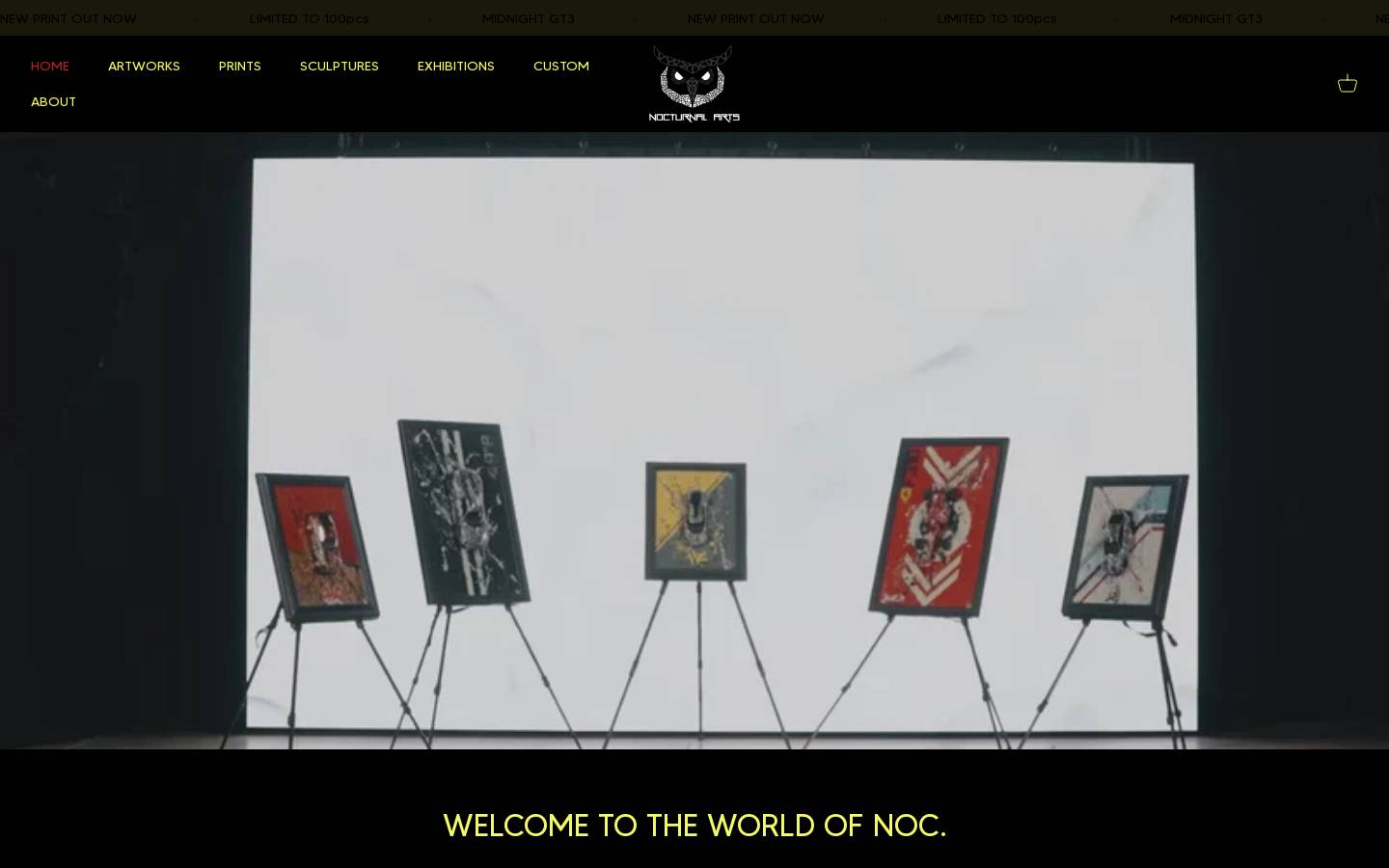 nocturnal-arts.com homepage screenshot