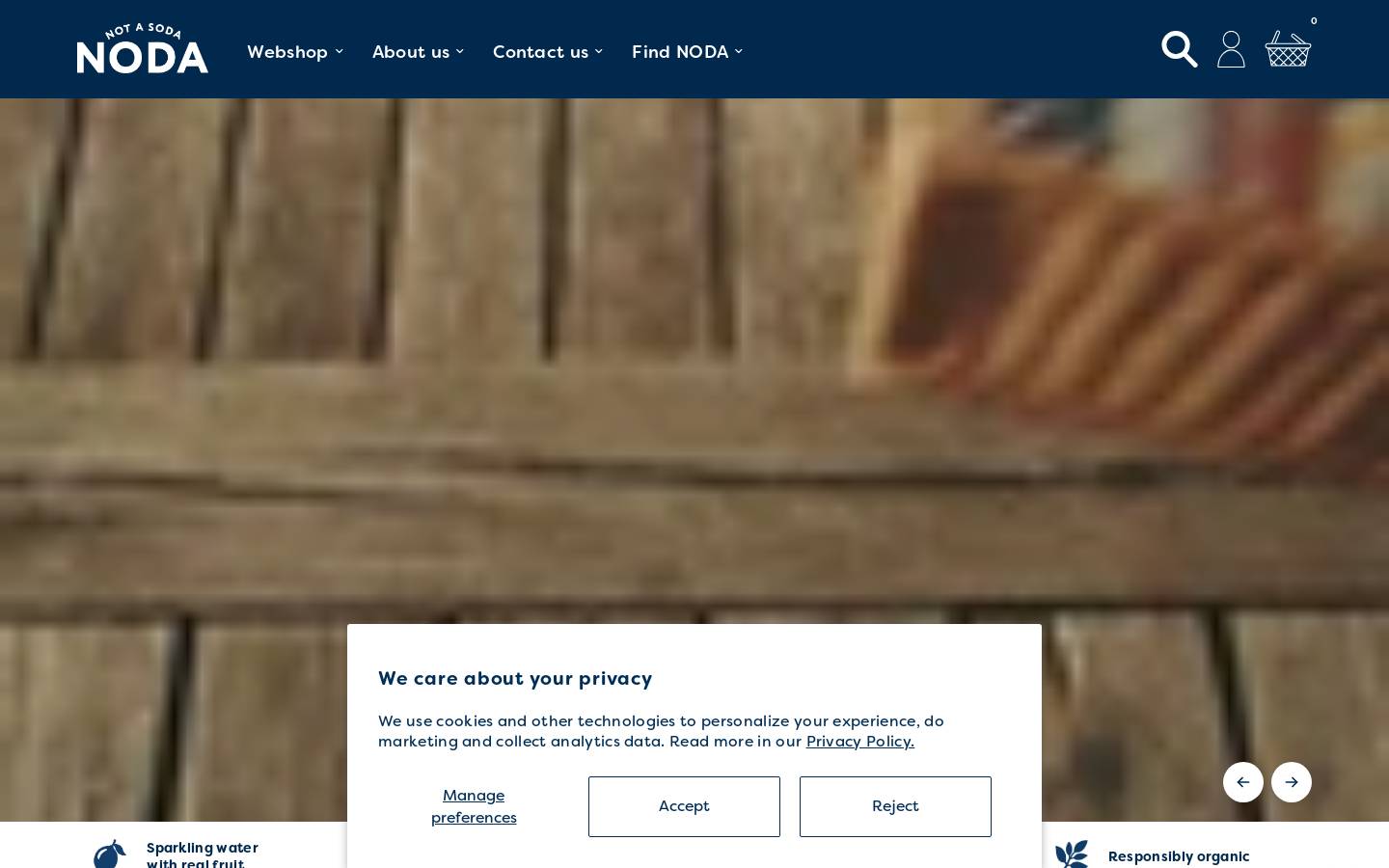 NODA not a soda homepage screenshot