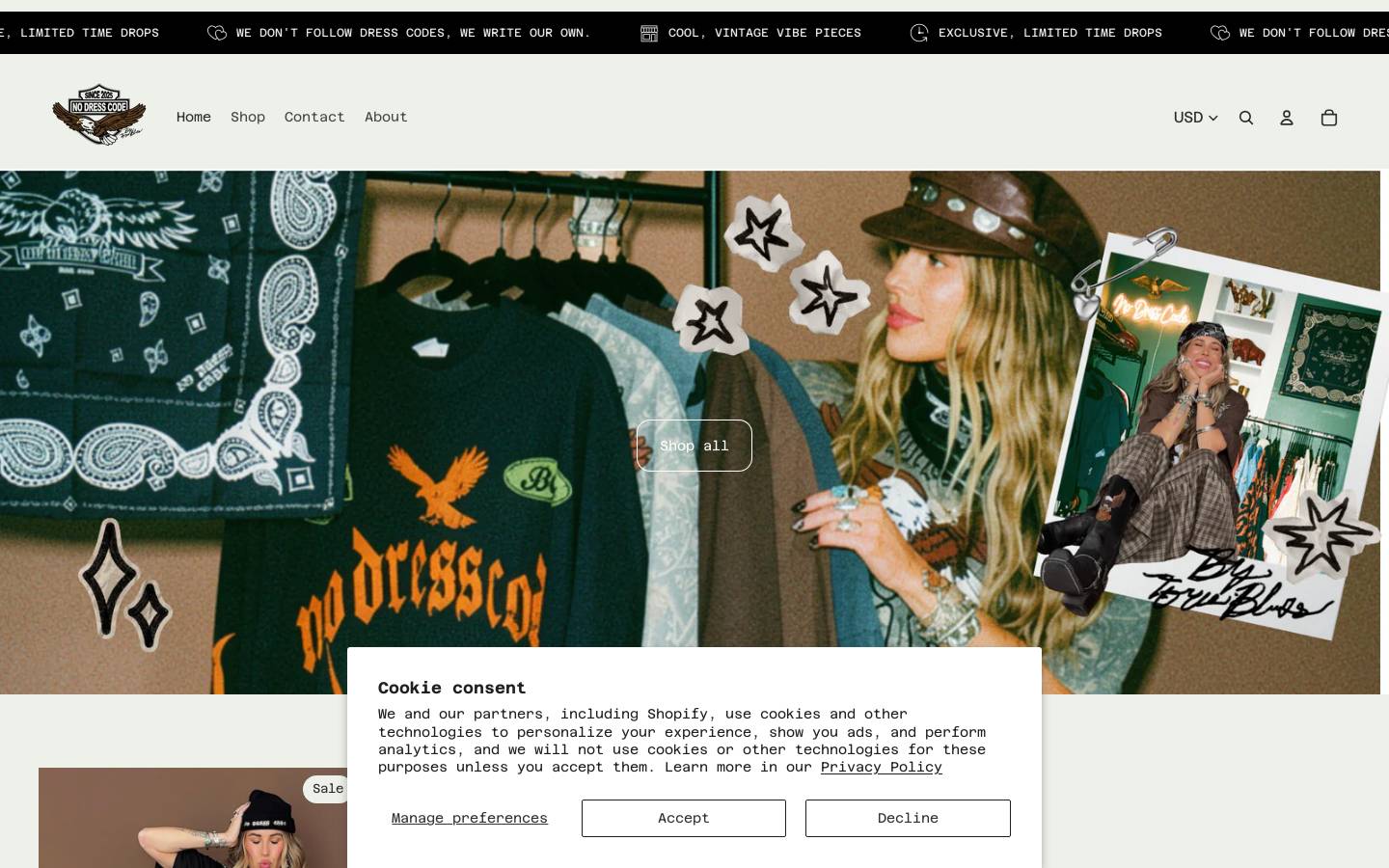 nodresscode.store homepage screenshot