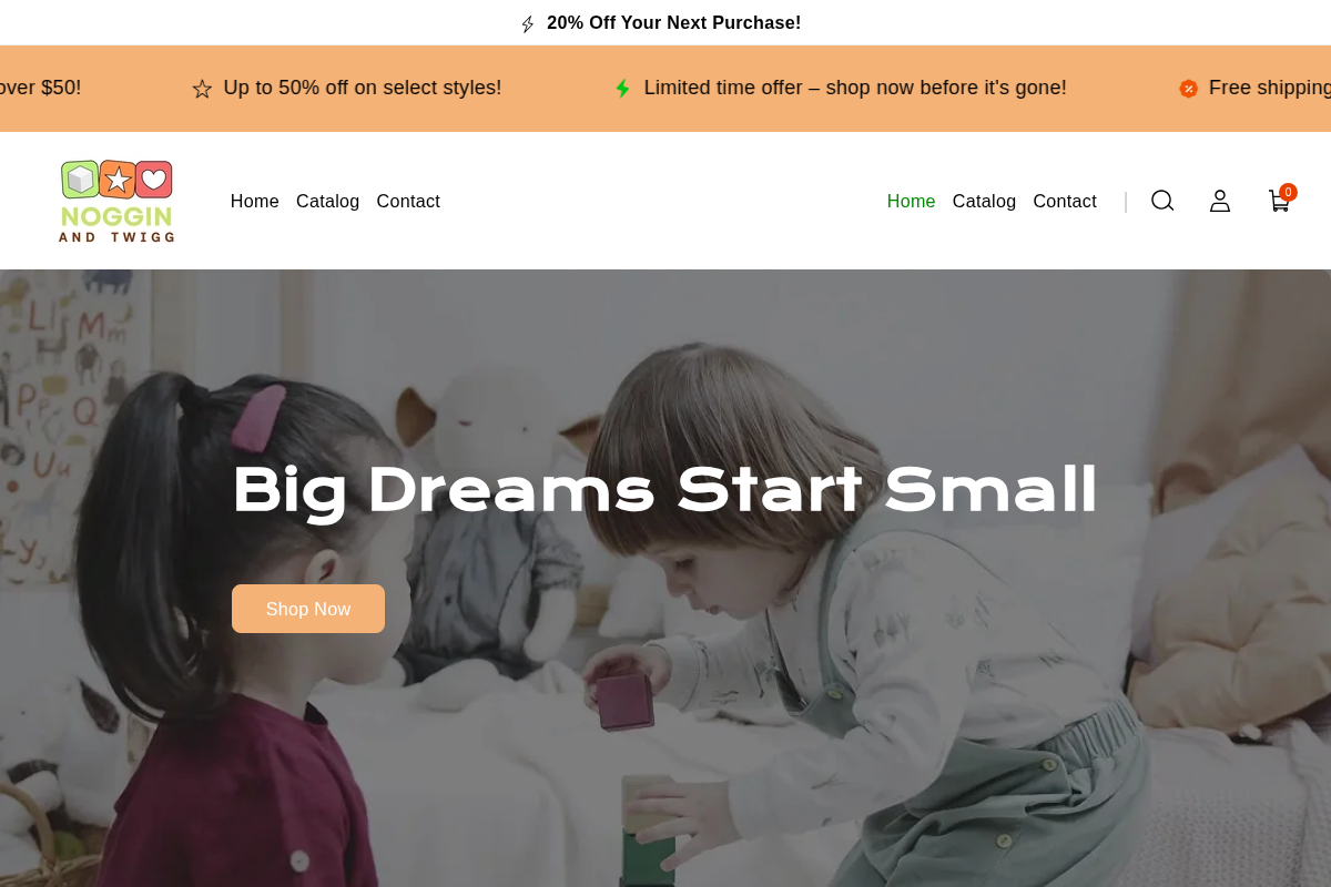 Noggin and Twigg homepage screenshot