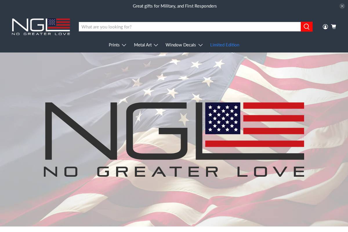 nogreaterloveart.com homepage screenshot