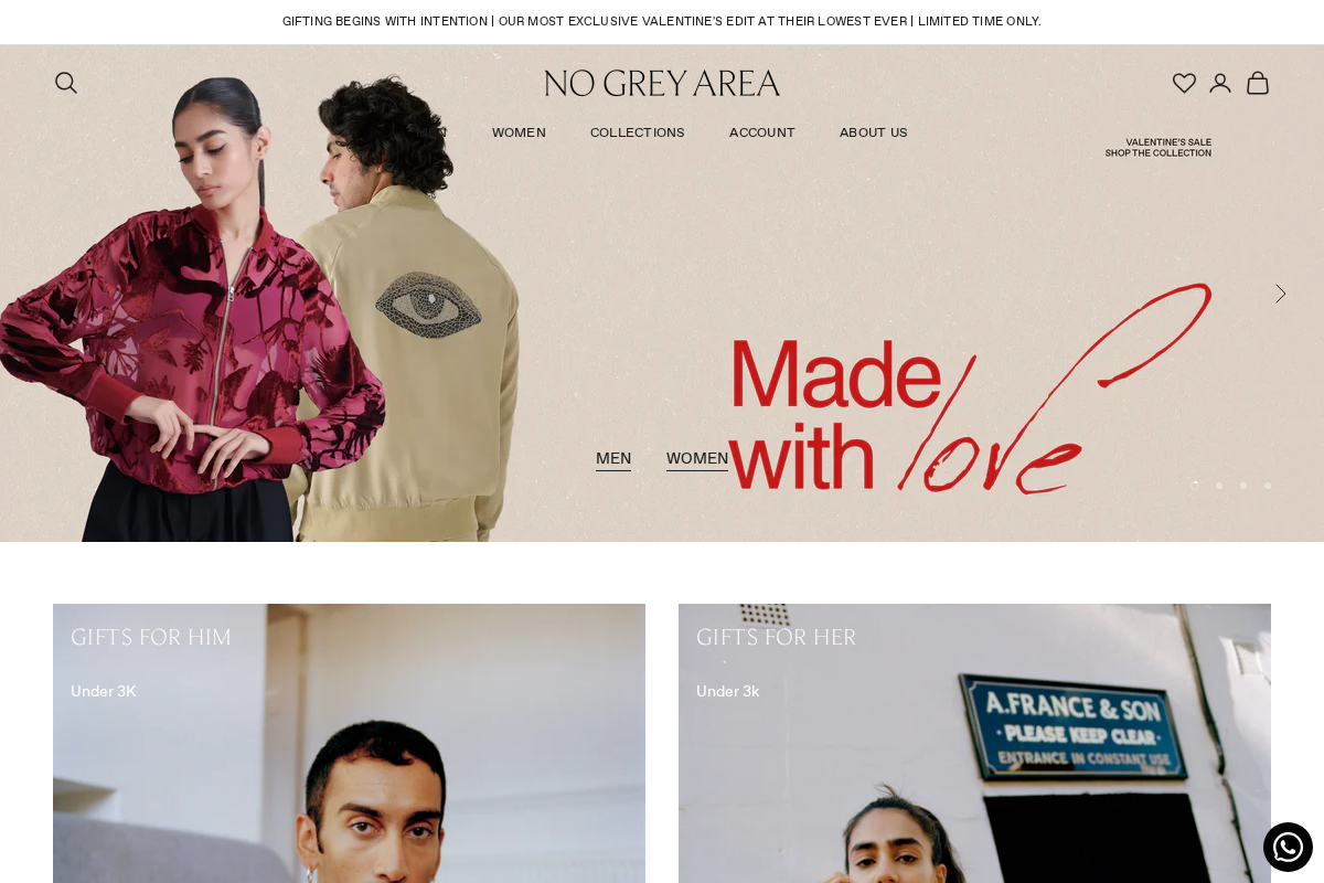 No Grey Area homepage screenshot
