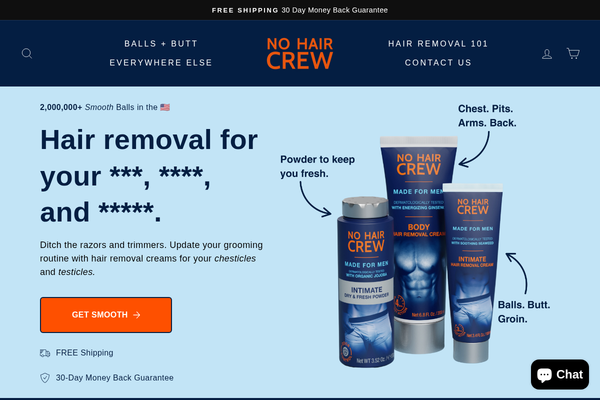 Nohaircrew homepage screenshot