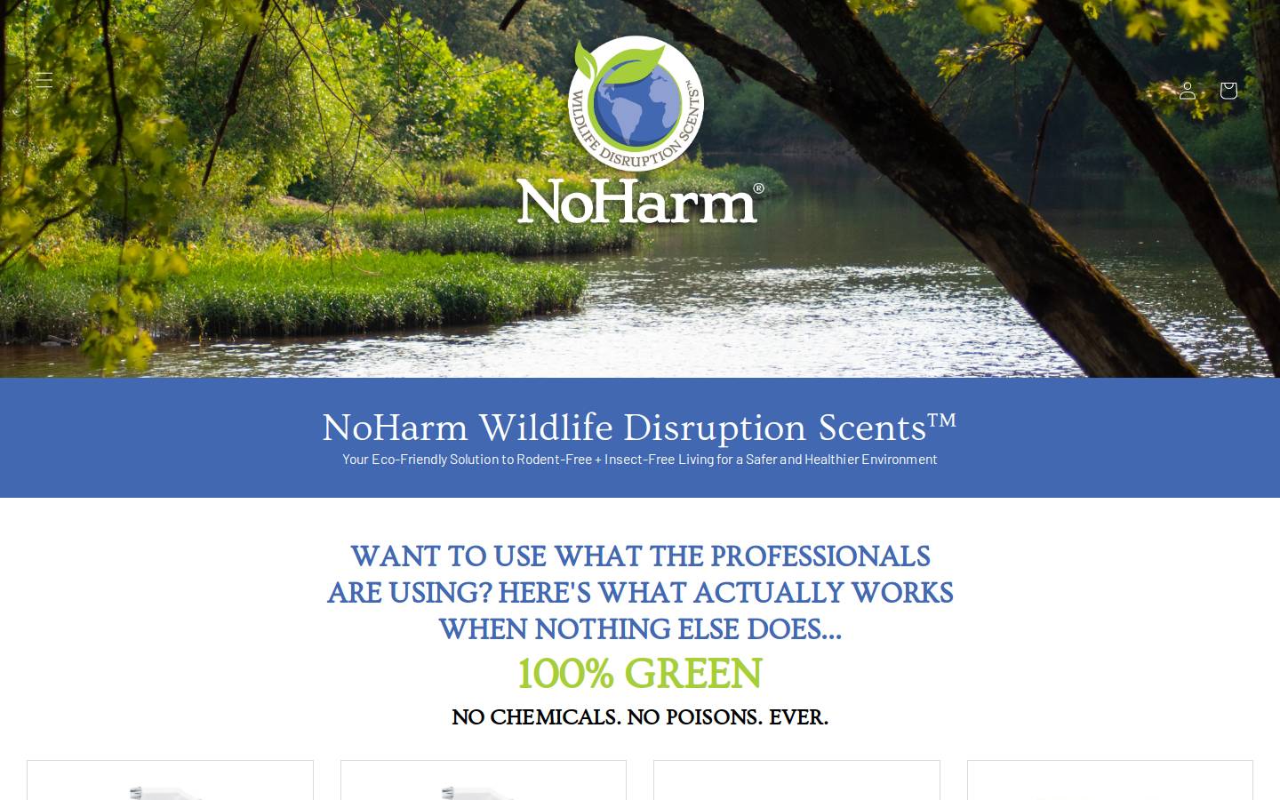 noharmscents.com homepage screenshot
