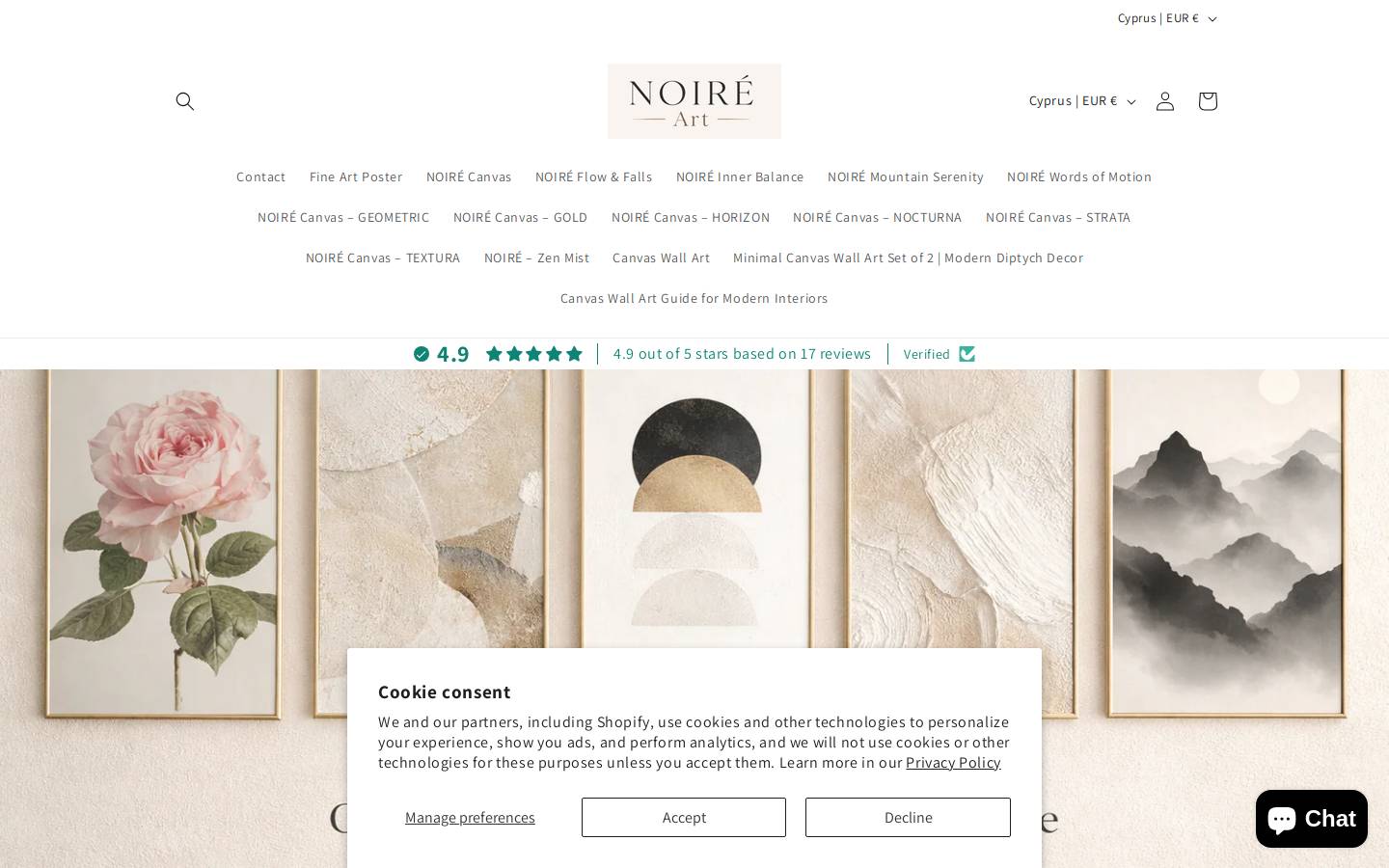 noireart.com homepage screenshot