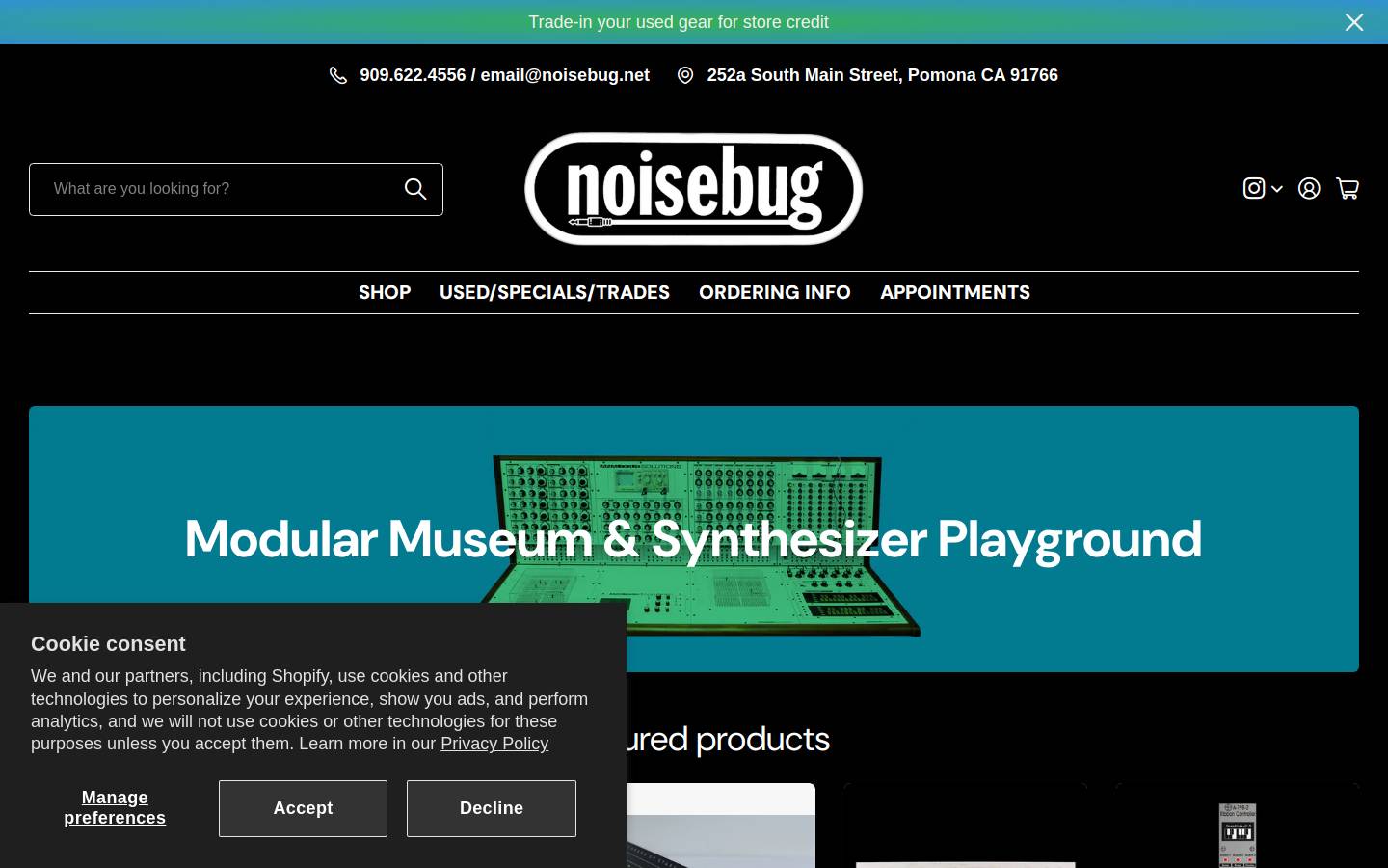 noisebug.net homepage screenshot
