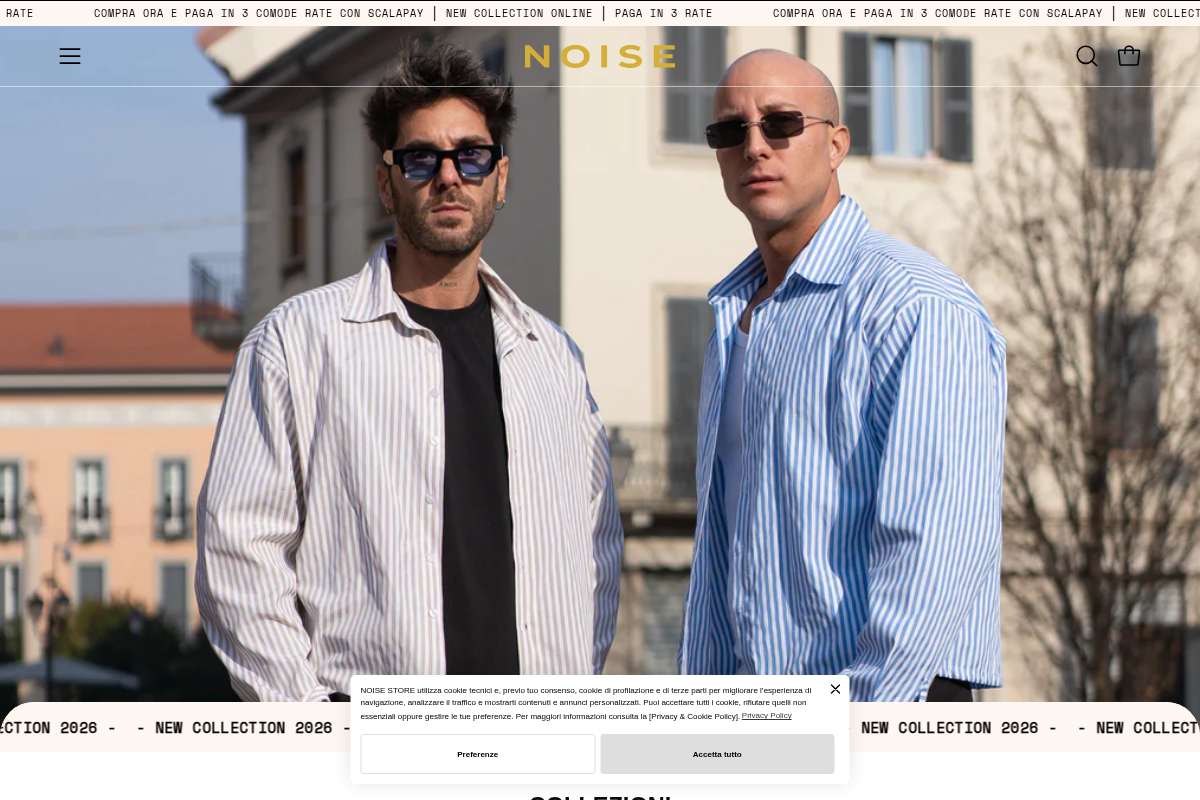 Noise Store homepage screenshot